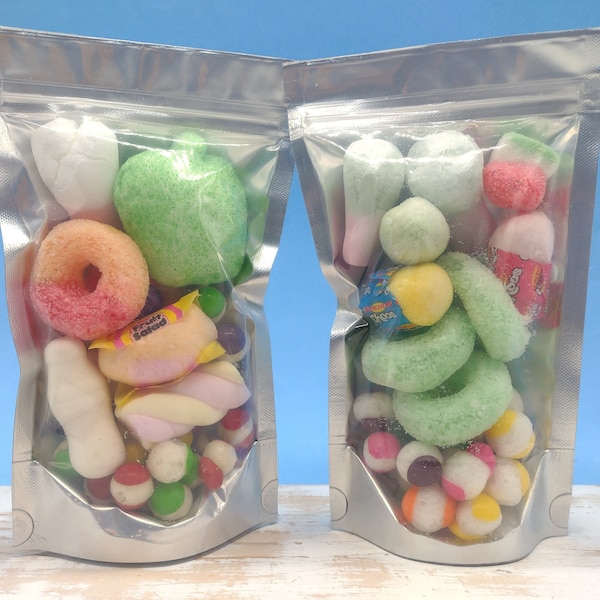 New. UK Freeze Dried Sweets 2 Mystery Bags (or 1 Bag). Freeze-Dried Assorted Candy Mix. Christmas Stocking Ideas. Birthday Present.
