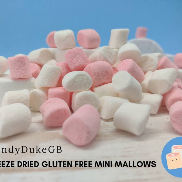 Crunchy!!!  Delicious, fluffy & sweet Freeze Dried  Mini mallows Sweets Candy UK