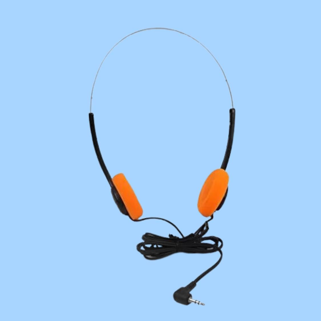 Retro Orange Stereo Headphones: Walkman Style Jack
