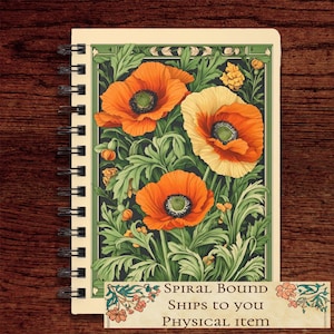 William Morris Vallmo Blommig Spiral Anteckningsbok