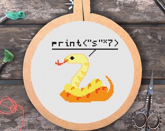 Nerdy python-slang kruissteekpatroon (digitale download)