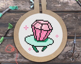 Ringpop Cross Stitch Pattern - Cute and Colorful Candy Design, Digital Download PDF for DIY Embroidery Projects and Home Decor