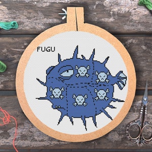 Simpsons' Fugu Digital Cross Stitch Pattern PDF Digital Download