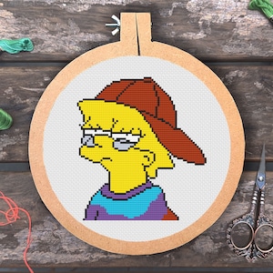 Cool Lisa Simpson Digital Cross Stitch Pattern PDF Digital Download