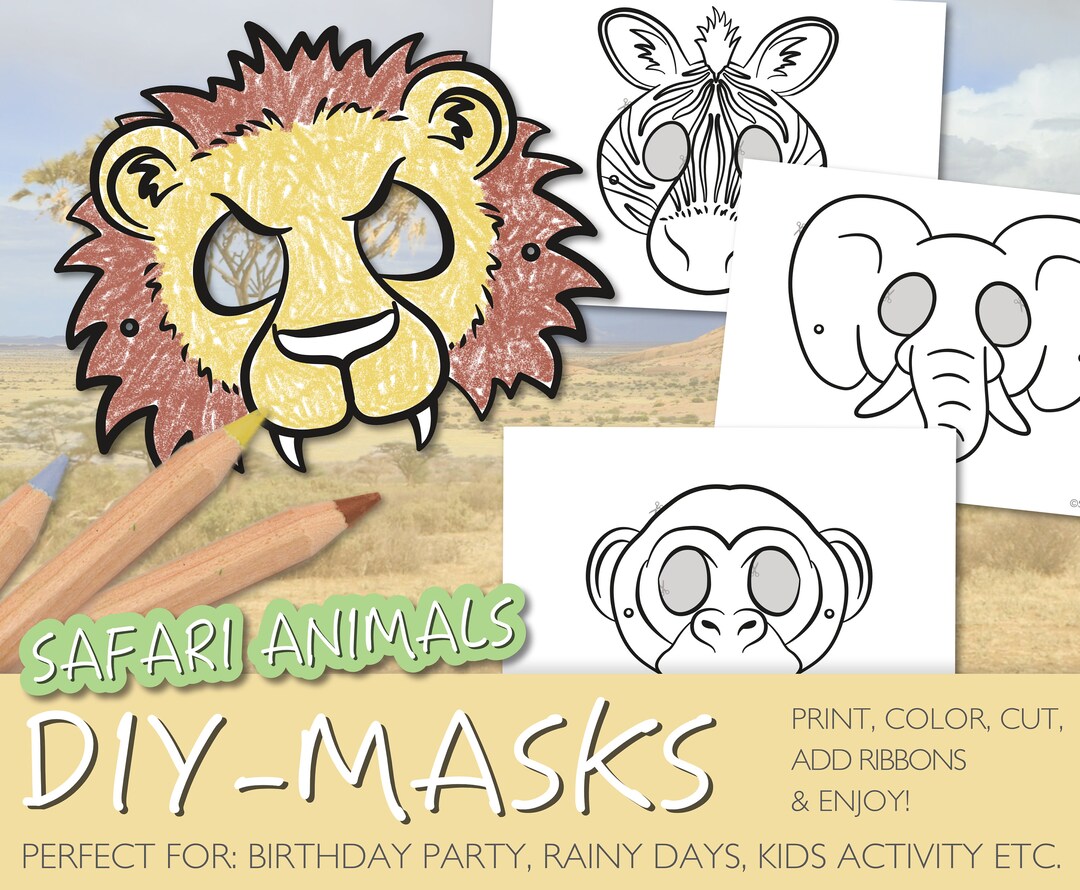  Foto zu DIY Tier Masken Zum Ausmalen Ausdruck Zuhause Sofort - Etsy 