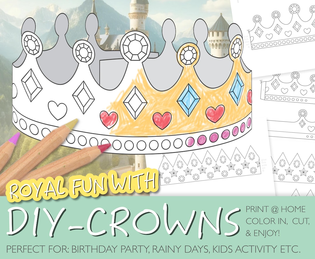 DIY Coloring Crowns to Color Print at Home Ready to Use Children's ...