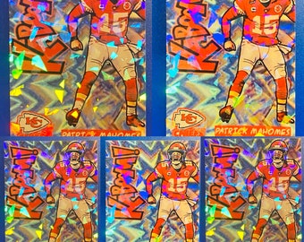 5 Patrick Mahomes Holographic/holo kaboom cards made by Dynasty! You get 5 cards! All HOLO!