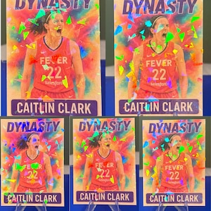 5 Caitlin Clark Cracked Ice Dynasty Karten! Hergestellt von Dynasty! Sie erhalten 5 Karten!
