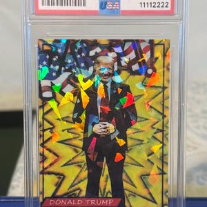 Donald Trump golden kaboom 10 bewertet! Holo gesprungenes Eis! Note 10!