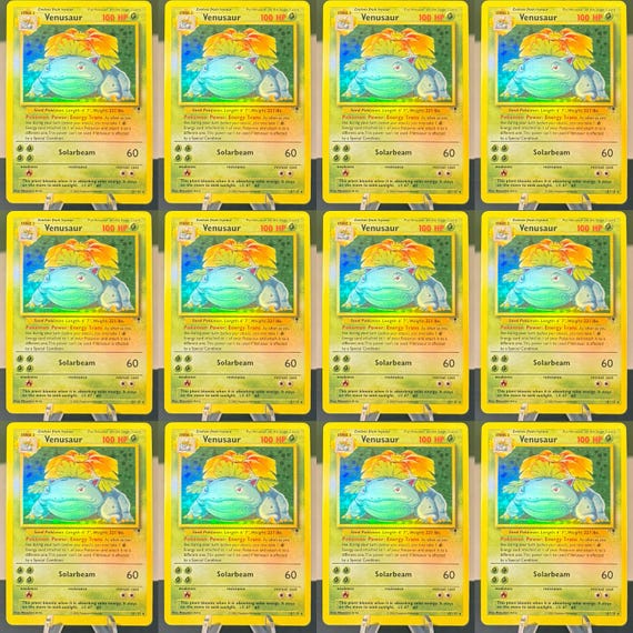 venusaur holographic pokemon card value 12-High Quality Holographic Venusaur Holo Legendary Collection #18 custom  proxy Cards! You get 12 cards
