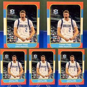 5 Cooper Flagg 1986 Fleer Rookie Karten! Sie erhalten 5 Karten! Mavericks Uniform!