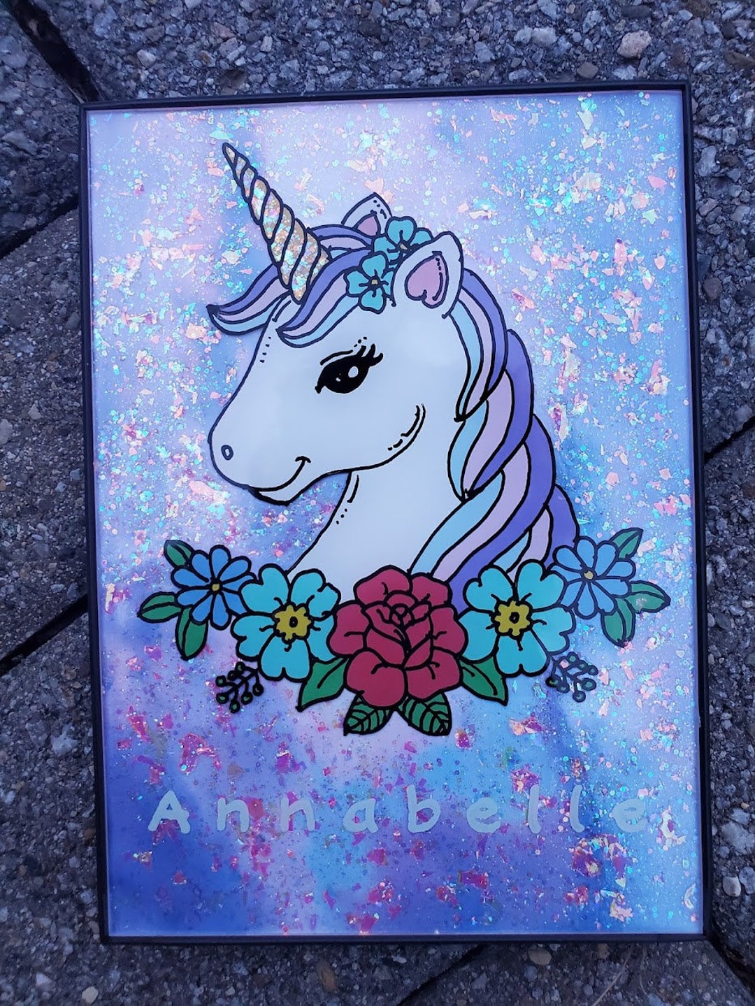 Unicorn Glass Painting Etsy