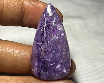 Pear Charoite Cabochon, Natural Loose Gemstone (22X41X5 mm)