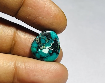 6.40 Cts Natural Tibet Turquoise Cabochon, Designer Gemstone (15x14x3mm)