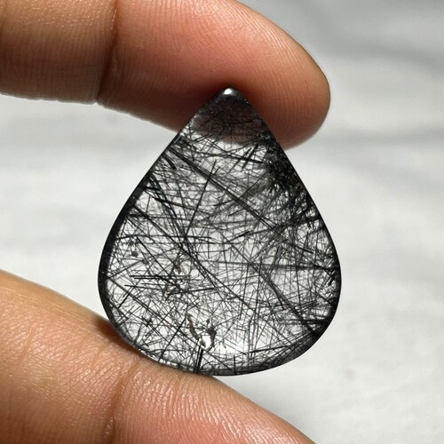 Cts Top Grade Quality Black Rutile Quartz Gemstone (29x24x5