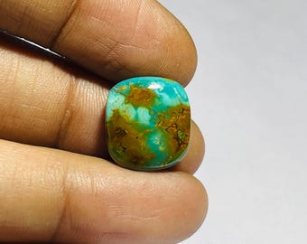 Green Tibet Turquoise Gemstone Cabochon (15x14x5mm)