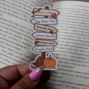 Cosy Autumn Sign Bookish Sticker | Cosy Fall Vinyl Stickers for Readers & Planners | Book Gift