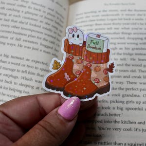 Cosy Autumn Boots Bookish Sticker | Cosy Fall Vinyl Stickers for Readers & Planners | Book Gift