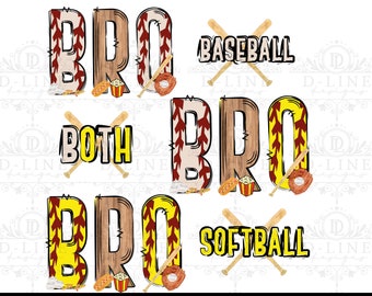 Baseball Softball BRO PNG. Instant Digital Download. Baseball Brother. Softball Bro Brother of Both