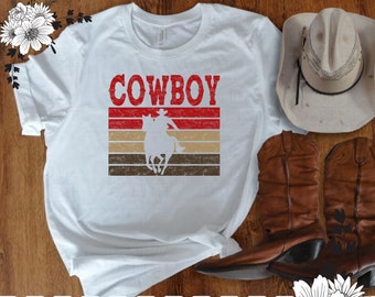Cowboy Western Graphic Tee, Mens Women's Country T shirt, Unisex Jersey Short Sleeve T-shirt, Rodeo Farm Life Shirt, Woman Fashion,