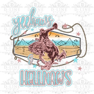Yeehaws & Hellnaws. Digitaler Download. Sofort Download. Distressed. PNG Datei. Distressed Western Boho Country Design