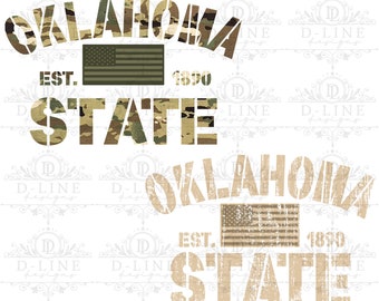 Oklahoma State Distressed Digital Download Tan and Camo. Instant Download, PNG Graphic Tee Design, Shirt Sayings, Oklahoma Okie