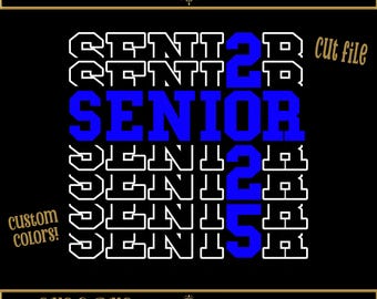 Senior 2025 Echo Custom School colors. PNG SVG Cut File. School Pride. Graduate 2025. Senior Year. Graduation Gift Personalized. Group Shirt