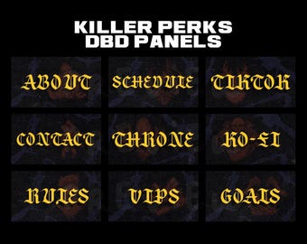 Paneles de Twitch de DBD Horror Perk: Gráficos de transmisión espeluznantes (descarga digital)