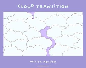 Cloud Transition Twitch & Youtube / . Solo archivo MOV / Superposición de transmisión.