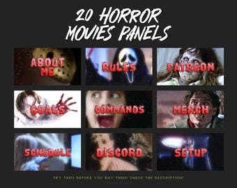 Paneles de Twitch de películas de terror: Tema de Halloween espeluznante (descarga digital)