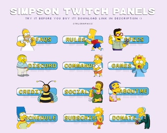 Fun Cartoon Twitch Panels: Die SIMPSONS Thema (Digitaler Download)