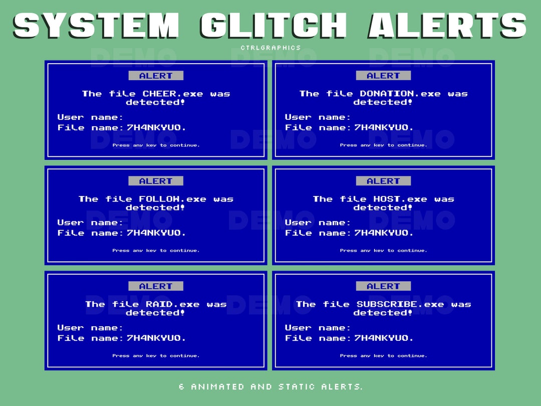 6 Windows System Alerts / Youtube & Twitch Alerts - Etsy