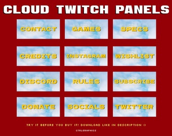 17 Twitch Panels / Sky Cloud Panels