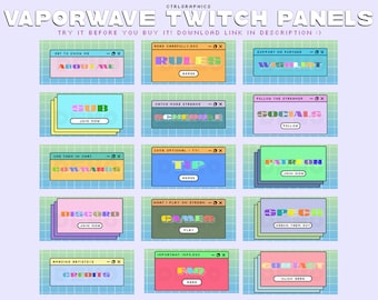 15 bunte Steamwave inspirierte Panels / Twitch Stream Panels