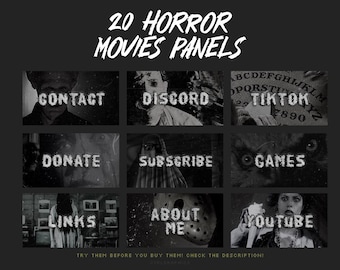 Paneles de Twitch de películas de terror: Gráficos de transmisión espeluznantes (descarga digital)