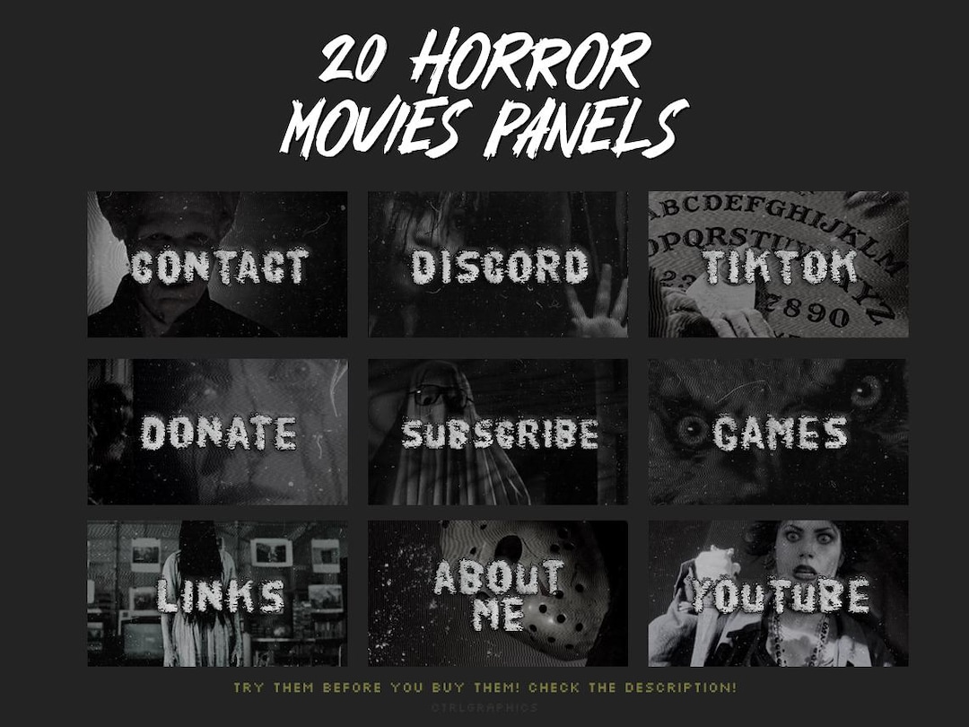 Horror Panels for Twitch | Spooky Streaming Graphics (digital Download ...