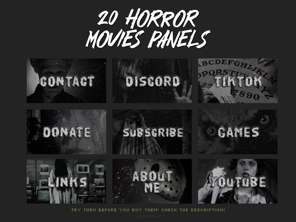 Horror Panels for Twitch | Spooky Streaming Graphics (digital Download ...