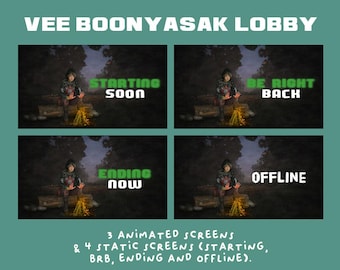 Pantallas del vestíbulo de Vee Boonyasak Firepit / Escenas de Twitch de DBD / Transmisión de YouTube y Twitch