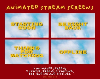 Animierte Vintage Stream Screens / Youtube & Twitch Retro Overlays für Streaming