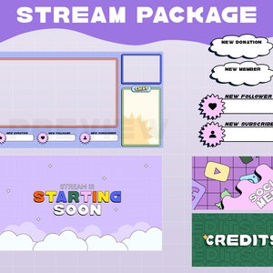 Retro Paket / Twitch & Youtube Elementen / Animiert und Statisch / Stream.