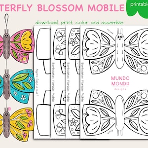 DIY Butterfly Mobile: Color-Me Kids Craft (Digital Download)