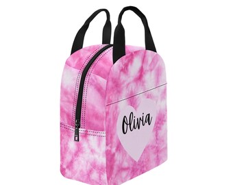 Personalized Lunch Bag, Custom Lunch Bag, School Lunch Bag, Work Lunch Bag, Tie and Dye Lunch Bag, Back to School, Birthday Gift, Co-Worker