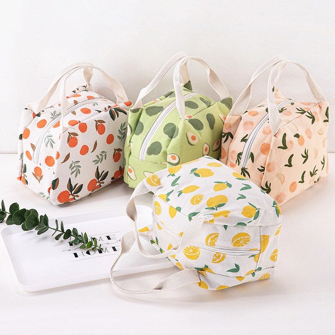 Insulated Lunch Bag Cotton Lunch Bag Eco-friendly Lunch Bag - Etsy New