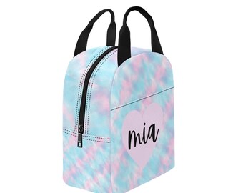 Personalisierter Lunchbag, personalisierter Lunch bag, Schul lunch bag, Work Lunch Bag, Tie and Dye Lunch Bag, Back to School, Geburtstagsgeschenk, Mitarbeiter