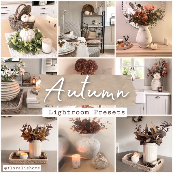 6 Autumn Lightroom Presets - Indoor Home Interior - Autumnal Fall Cosy Presets - Calm Professional Blogger Presets - Instagram Presets