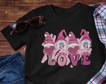 Love Gnome Valentine Shirt, Valentines Day Gift, Couple Shirt, Love Shirt, Heart Shirt,  Happy Valentines Day, Be Mine