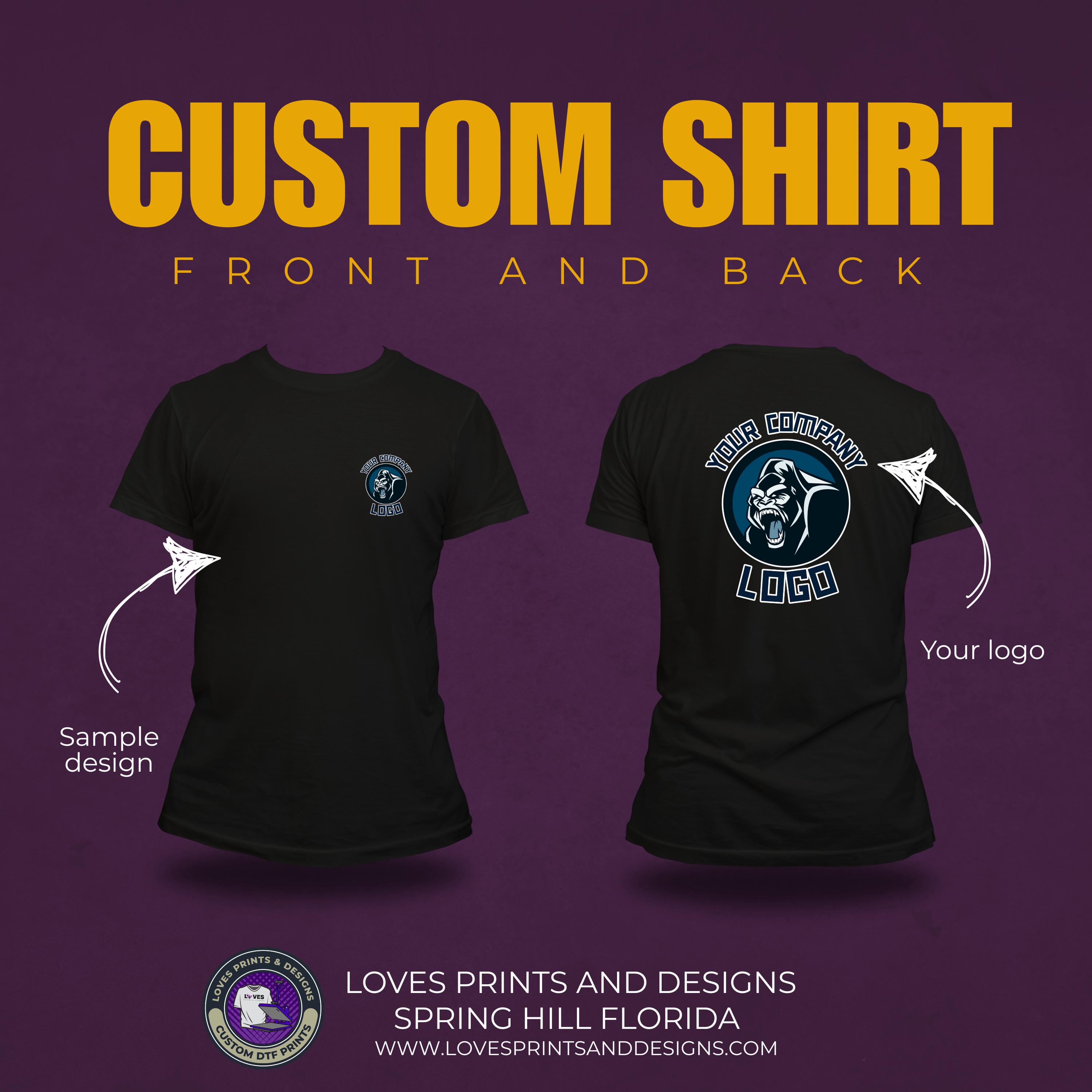 Custom Double-sided T-shirt | Personalized Front & Back Print - Etsy