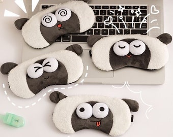 Adjustable Handmade Sheep Funny eye mask sleep blindfold cute cartoon soft travel gift for kid her him friend comfortable unique creative