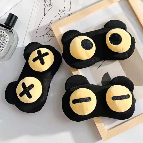 Adjustable Handmade eye mask sleep blindfold cute cartoon soft travel gift for kid her him friend comfortable unique creative