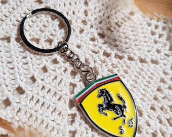 F1 Ferari Enamel Keyring, Formula One Keyring, F1 Gift, Racing Gift, Leclerc, Sainz, F1 Gift for Him